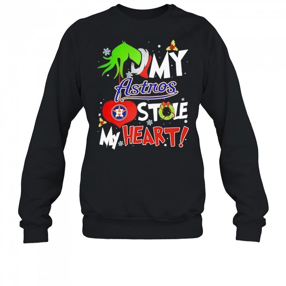 Grinch Hand My Houston Astros Stole My Heart Funny Baseball Sweatshirt